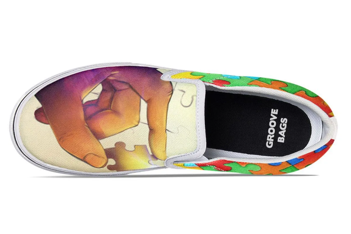 Artistic Autism Awareness Slip-On Shoes