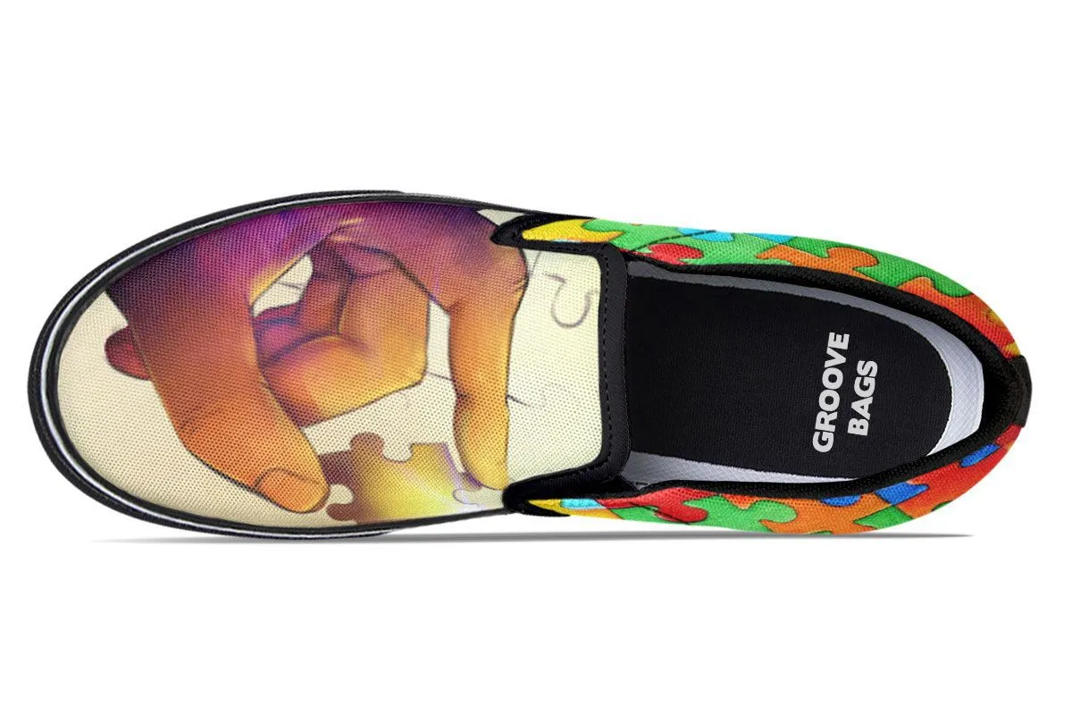 Artistic Autism Awareness Slip-On Shoes