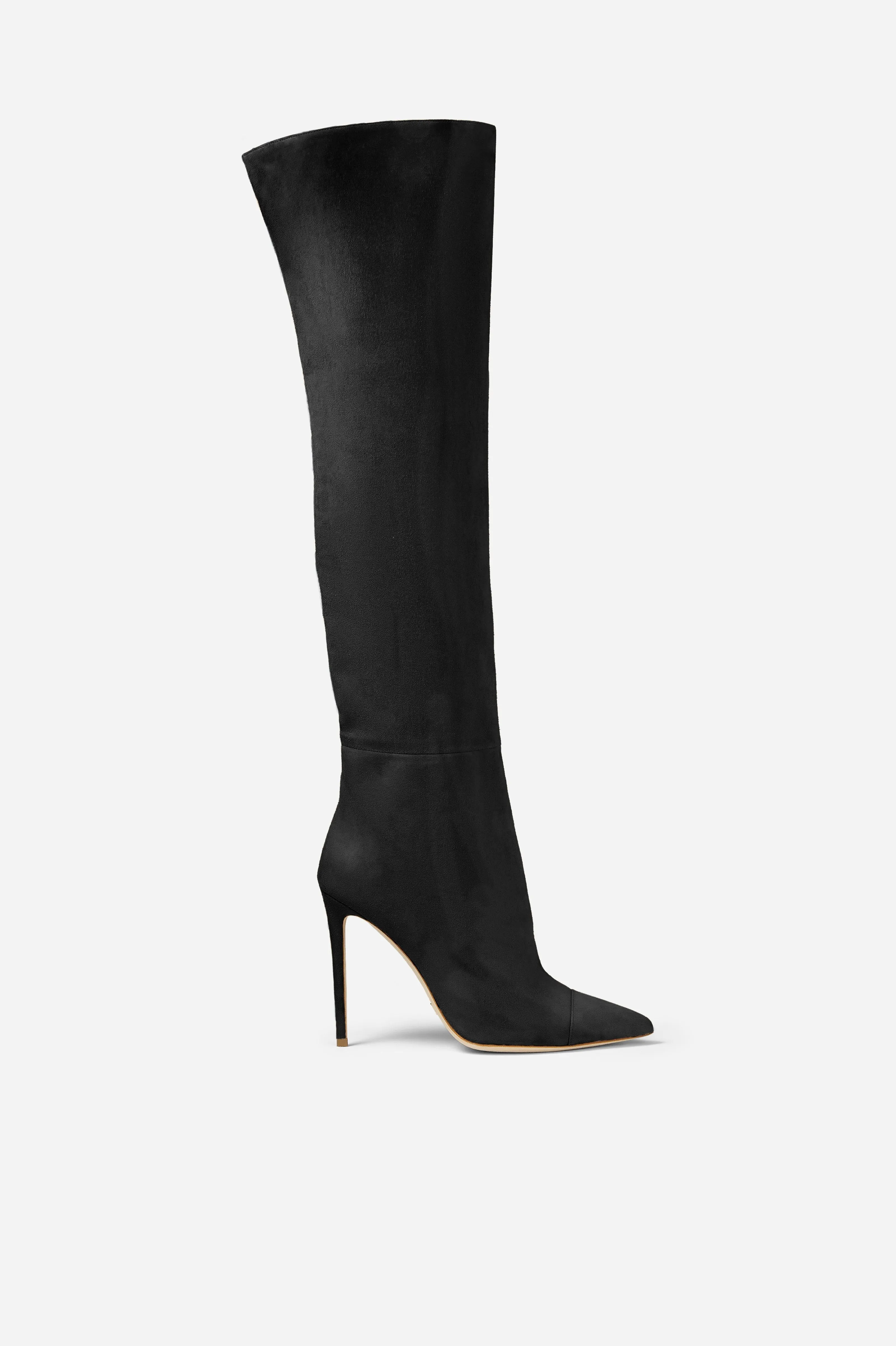 Black Suede Over the Knee Boots