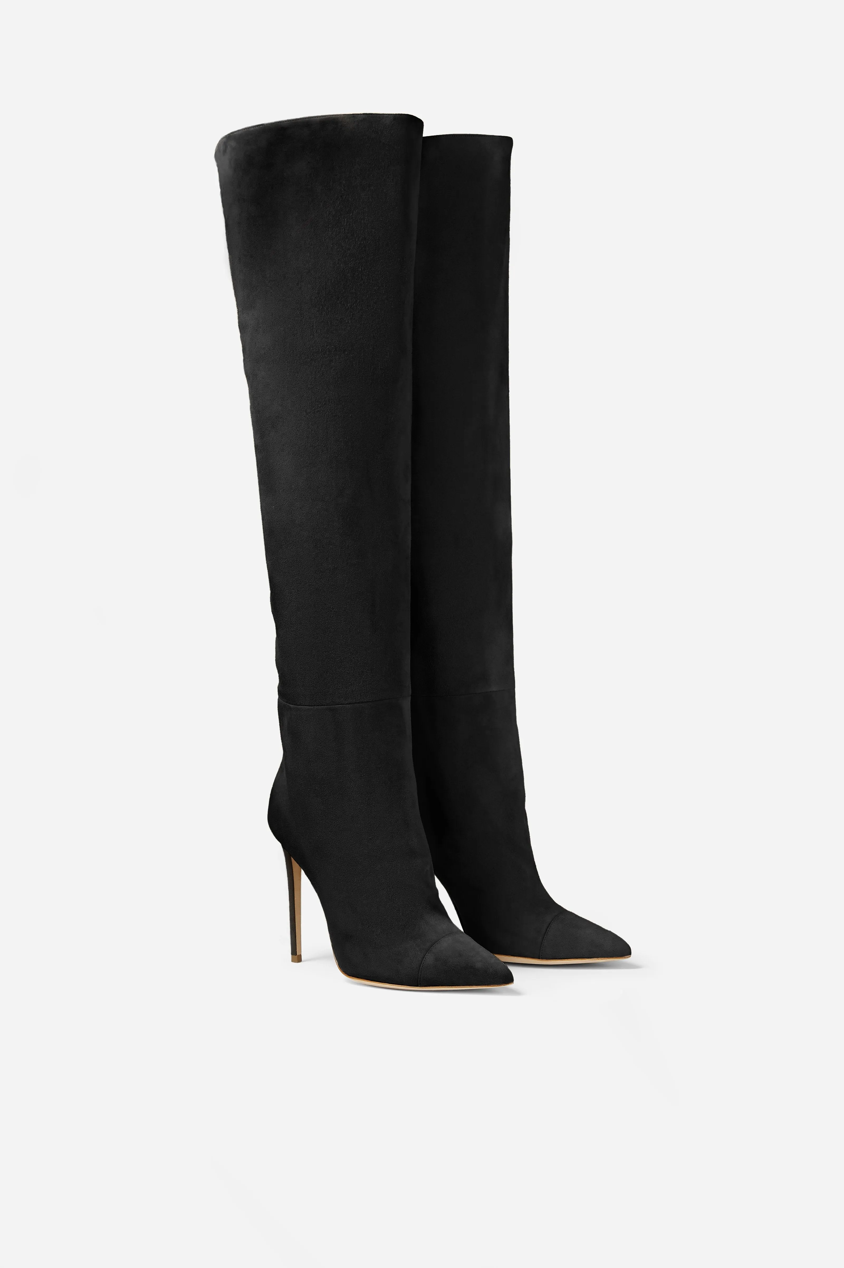 Black Suede Over the Knee Boots