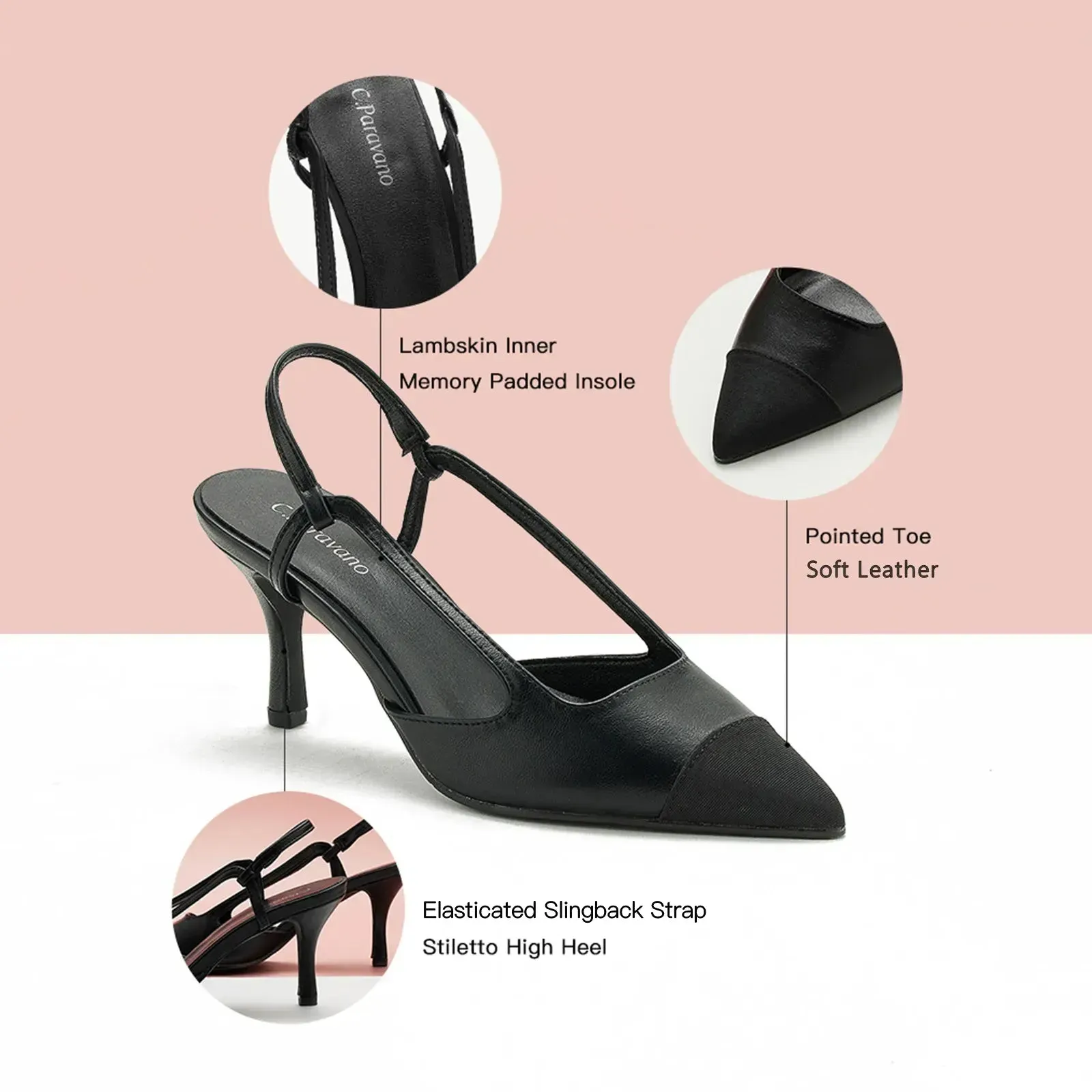 Cap-Toe Slingback Pumps (Helen)