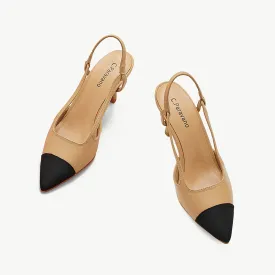 Cap-Toe Slingback Pumps (Helen)