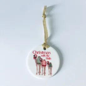 Ceramic Festive Camel Family Christmas Tree Decoration