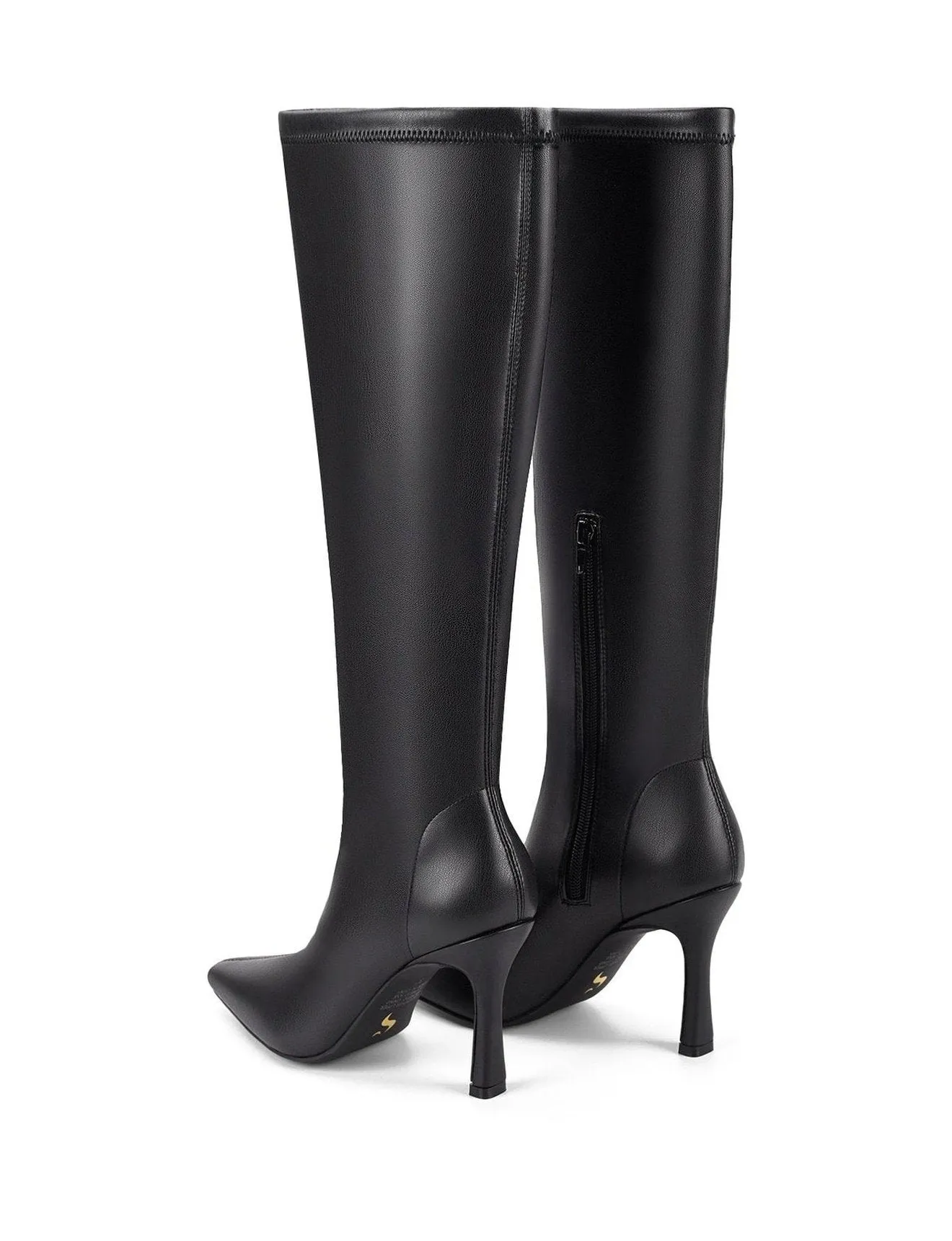 Divine Knee High Stretch Boots - Black Stretch