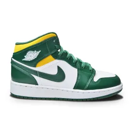 Juniors Nike Air Jordan 1 Mid - 554725 371 - Nobel Green Pollen White