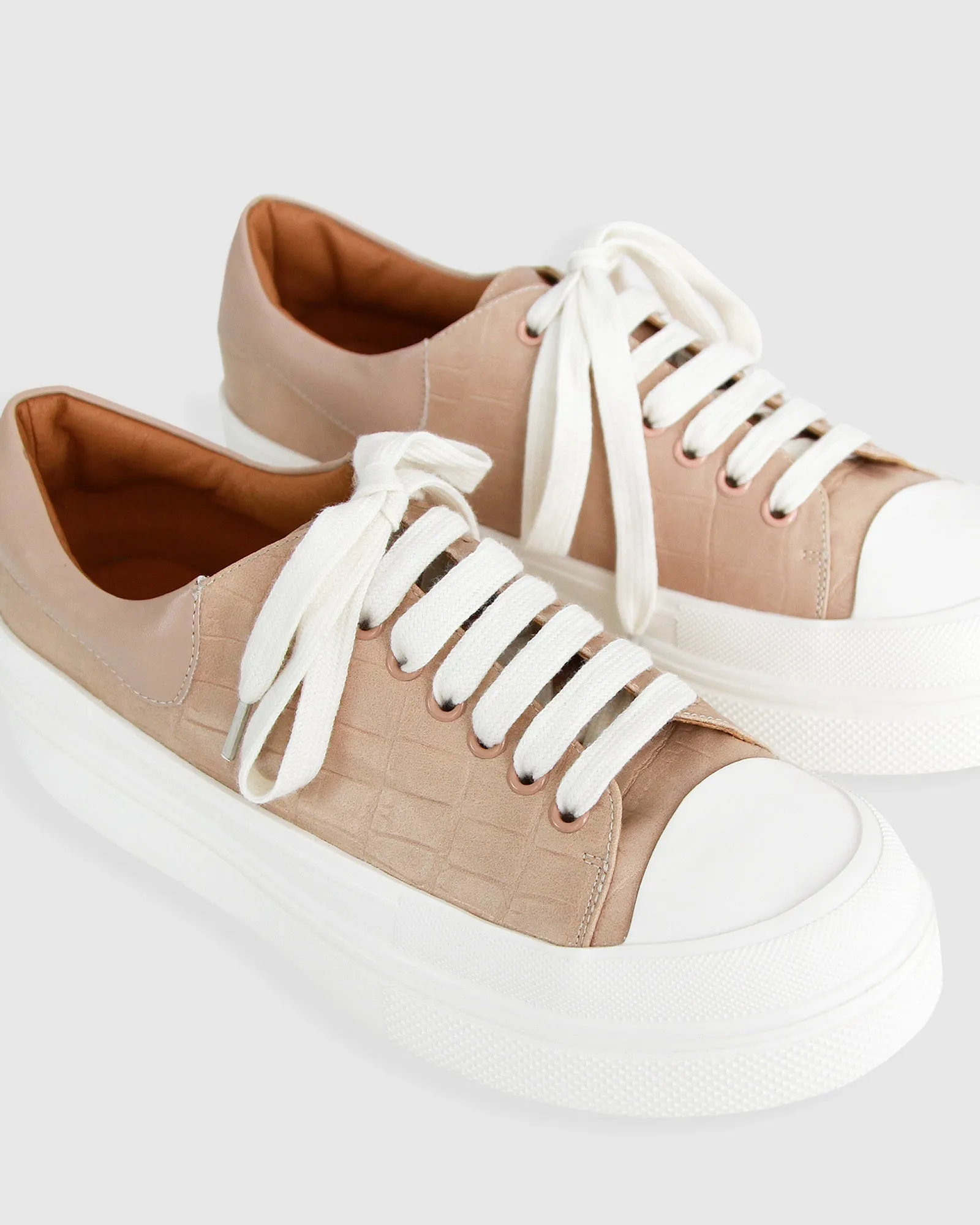 Just A Dream Croc Leather Sneaker - Blush