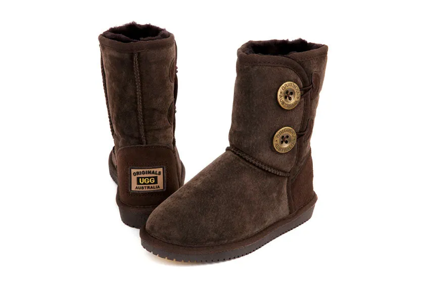 Original UGG Australia Two Button Short Chocolate Boots