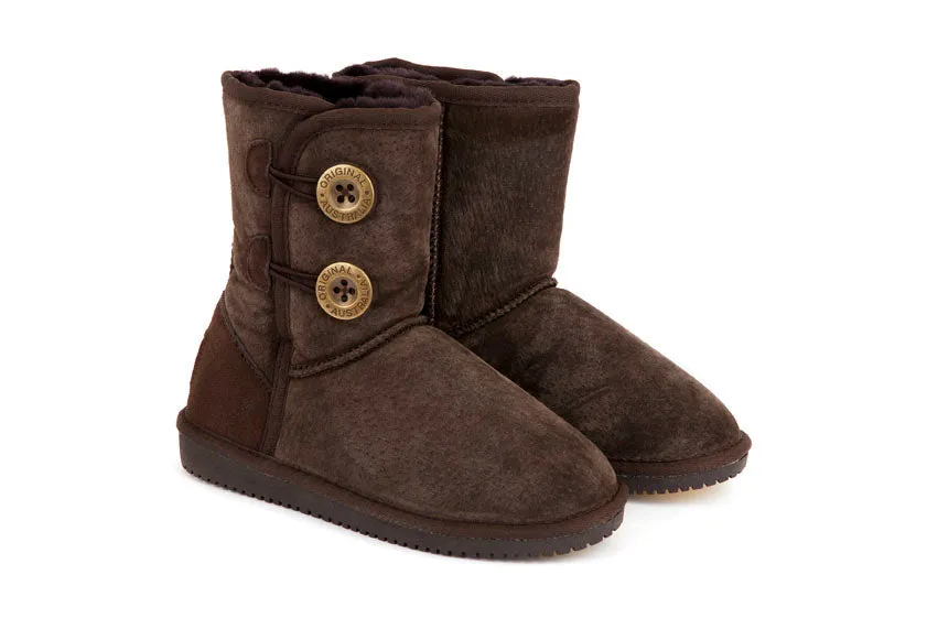 Original UGG Australia Two Button Short Chocolate Boots