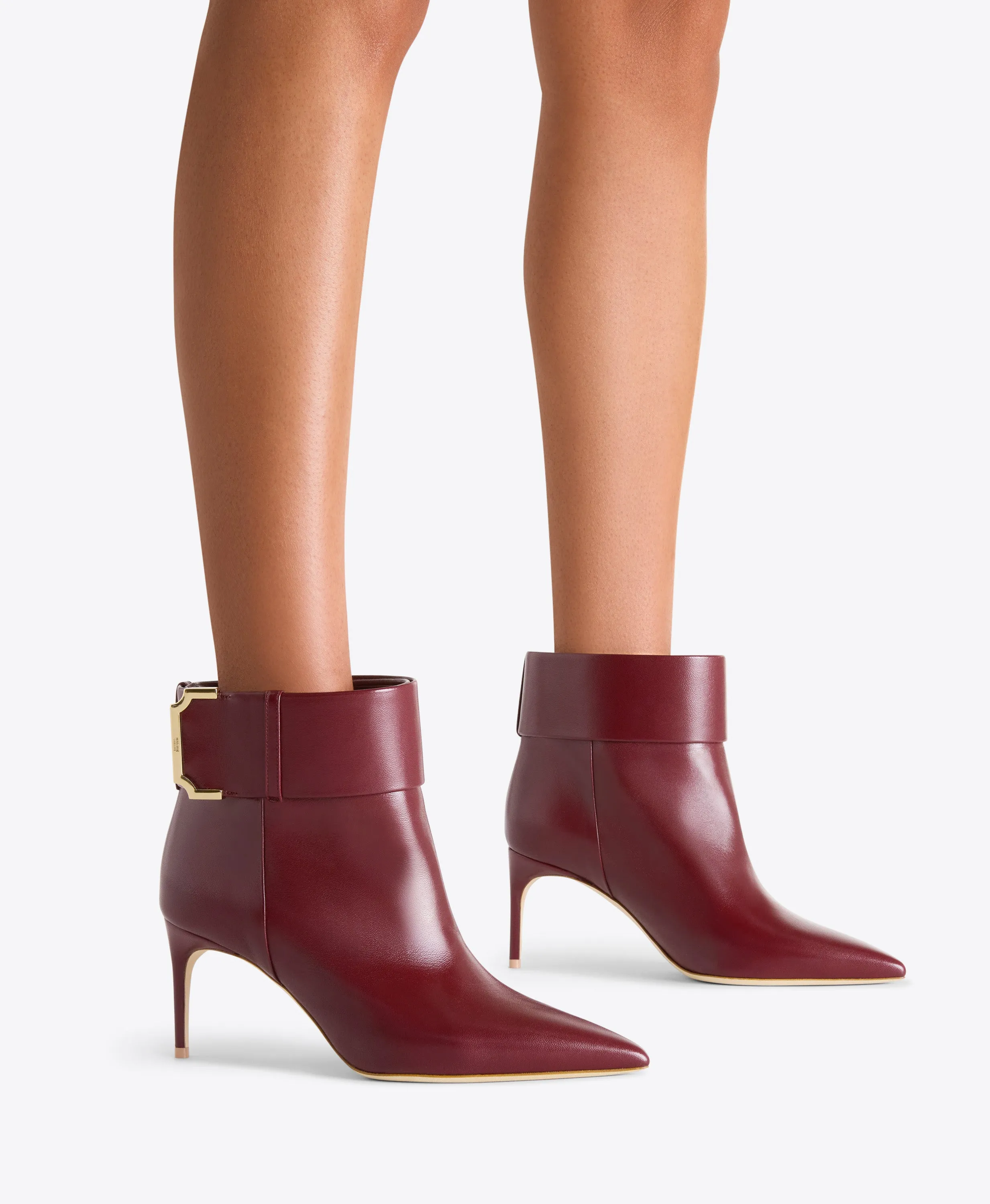 Rossella 70 Red Leather Ankle Boots