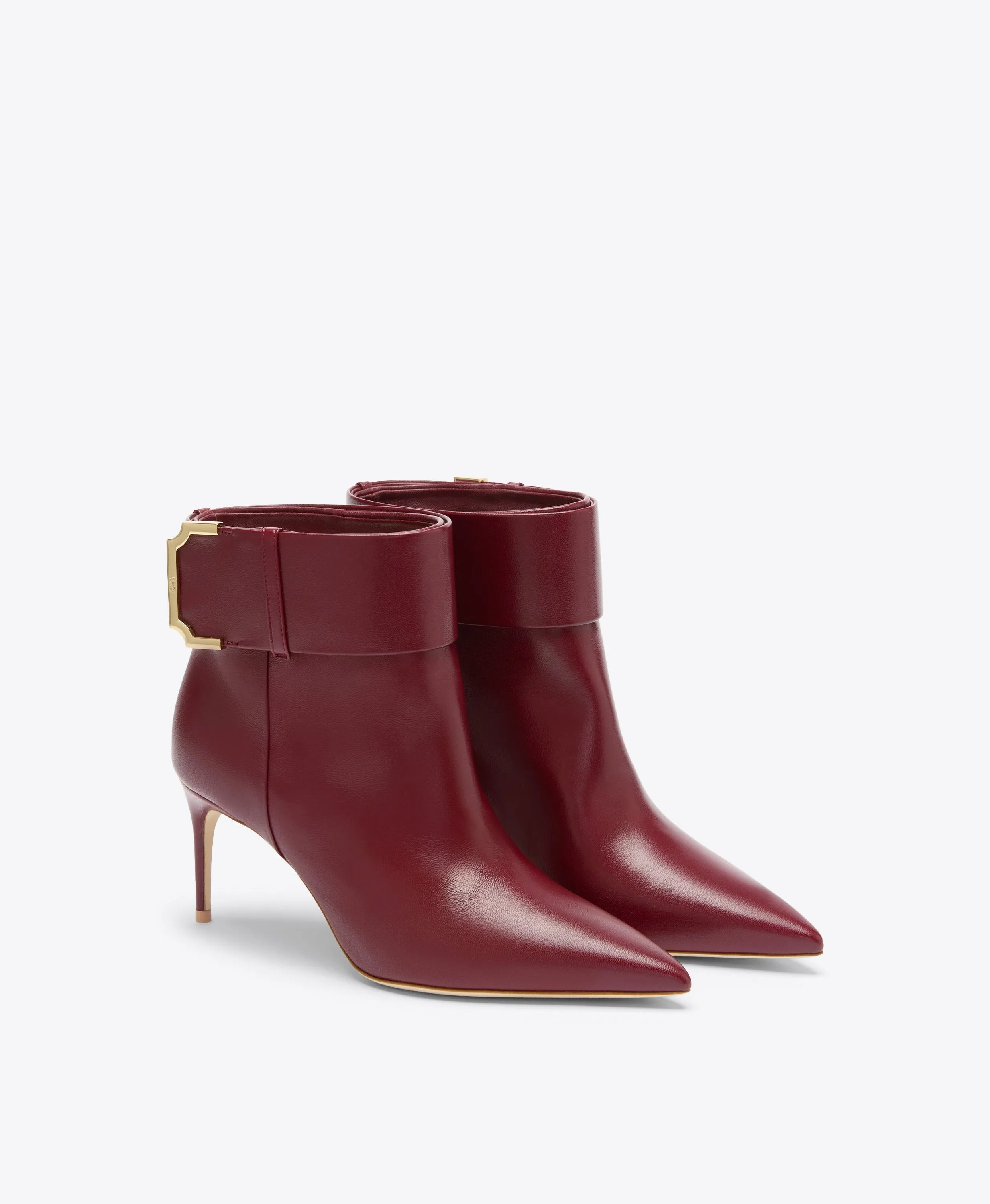 Rossella 70 Red Leather Ankle Boots