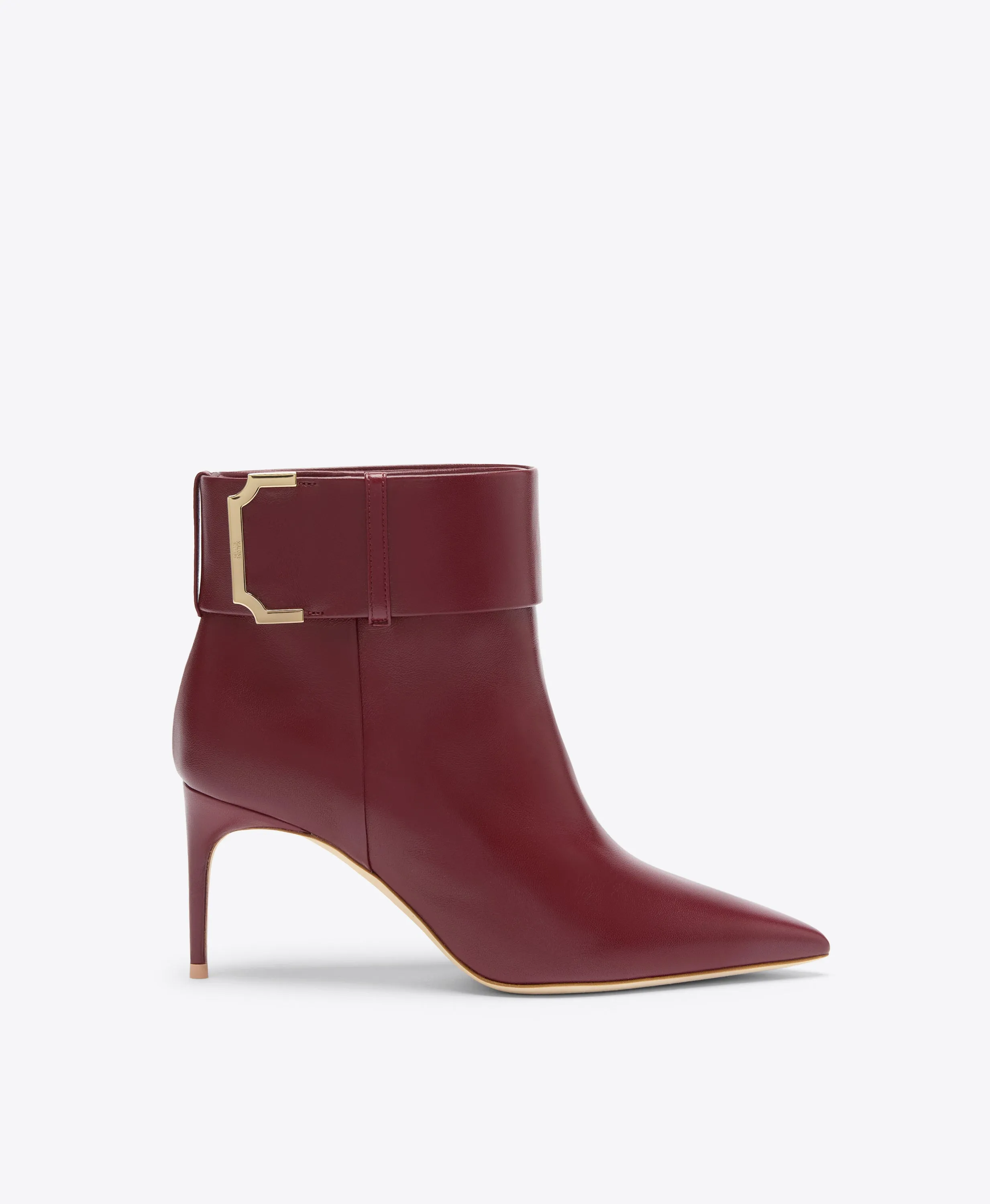 Rossella 70 Red Leather Ankle Boots