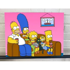 Simpsons Family on Couch - Canvas Art Print 12x16