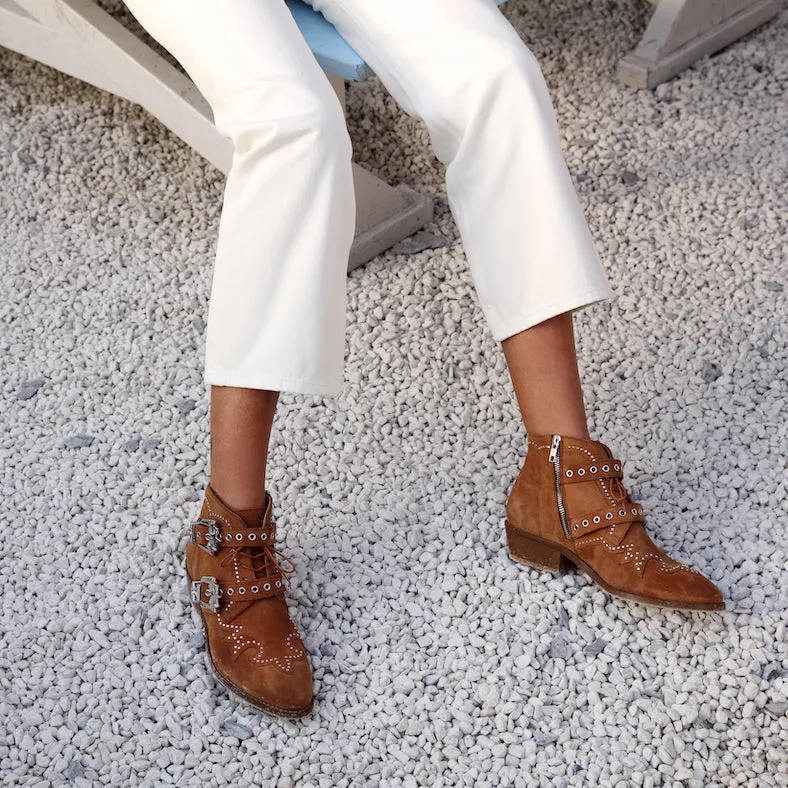 Starlight: Tan Suede Ankle Boots