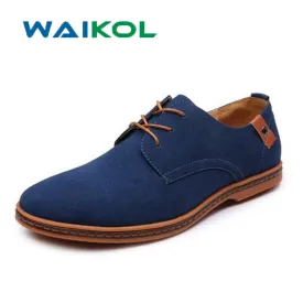 Waikol New spring autumn tide brand men's casual shoes men's Genuine Leather casual shoes men free shipping