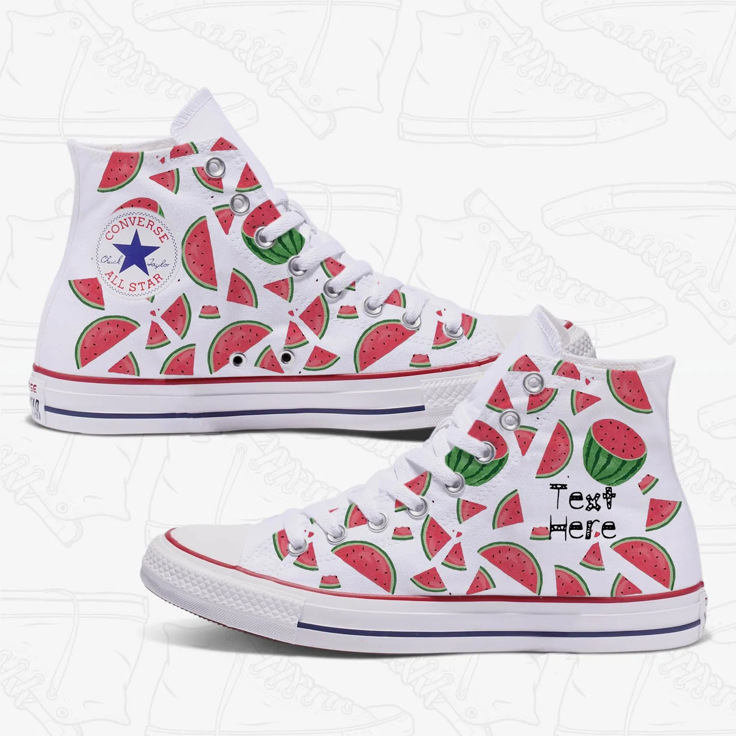 Watermelon Custom Adult Converse Chuck Taylor