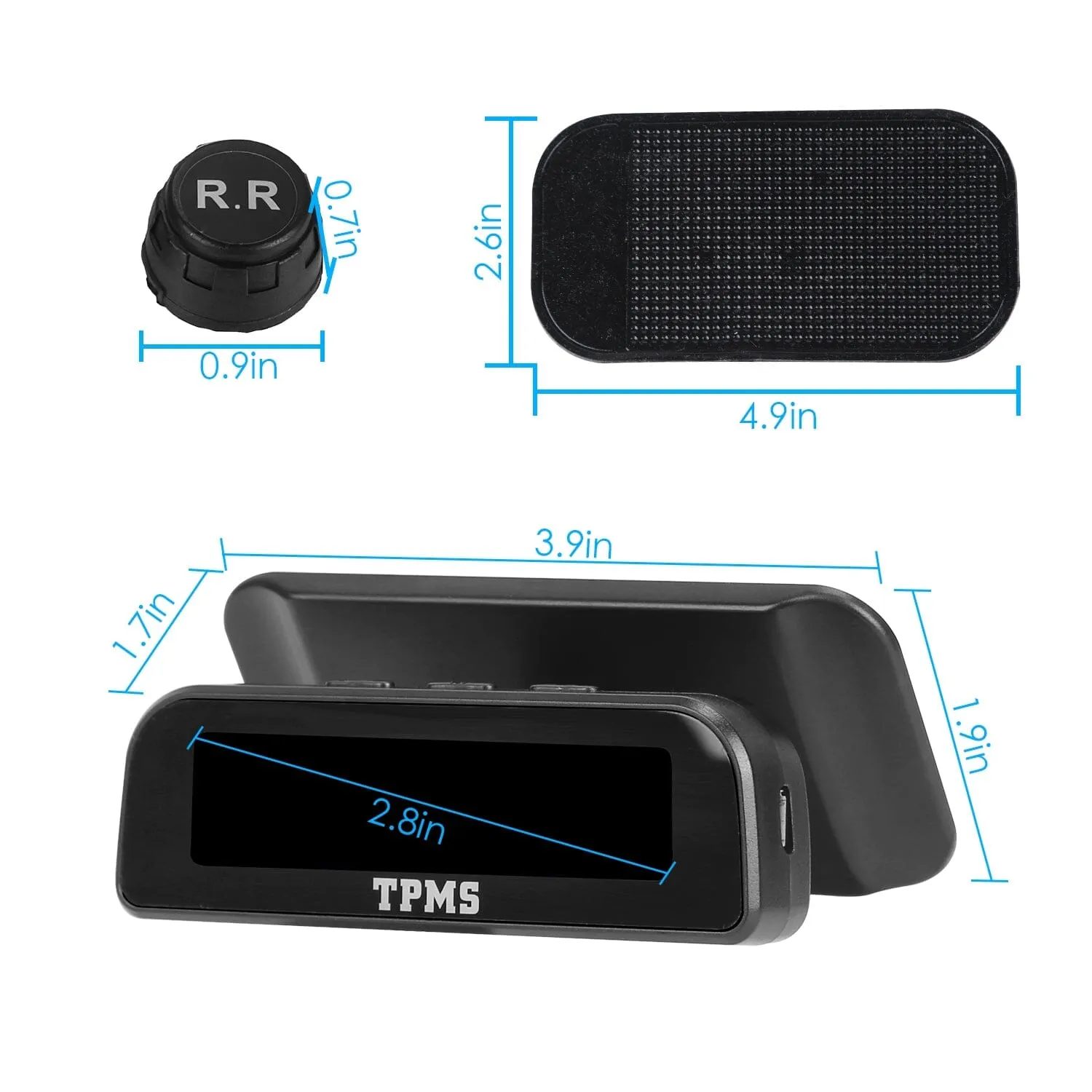 Wireless Solar Car Tire Pressure Monitoring System Auto Tire Pressure with Sensors Temperature Alarm